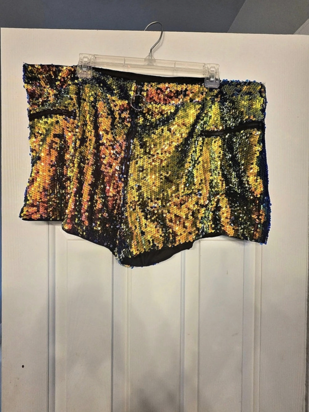 Fashion Nova Sequin High Waist Shorts in Multicolor Size 2XL Like New